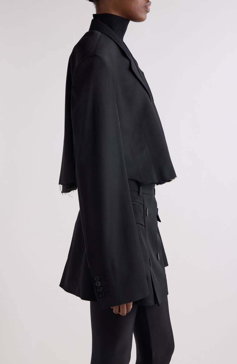 Balenciaga Cutoff Crop Single Breasted Blazer, Alternate, color, 1000 Black