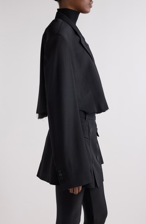 Balenciaga Cutoff Crop Single Breasted Blazer In Black