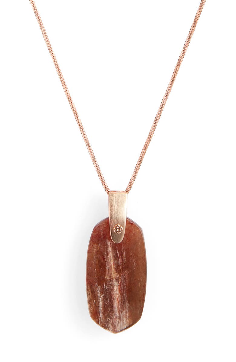 Kendra Scott Inez Pendant Necklace, Alternate, color, Sable Mica/ Rose Gold