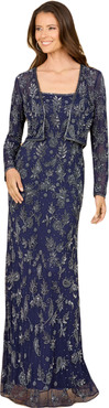 LARA New York Sheath Gown with Long Sleeve Jacket