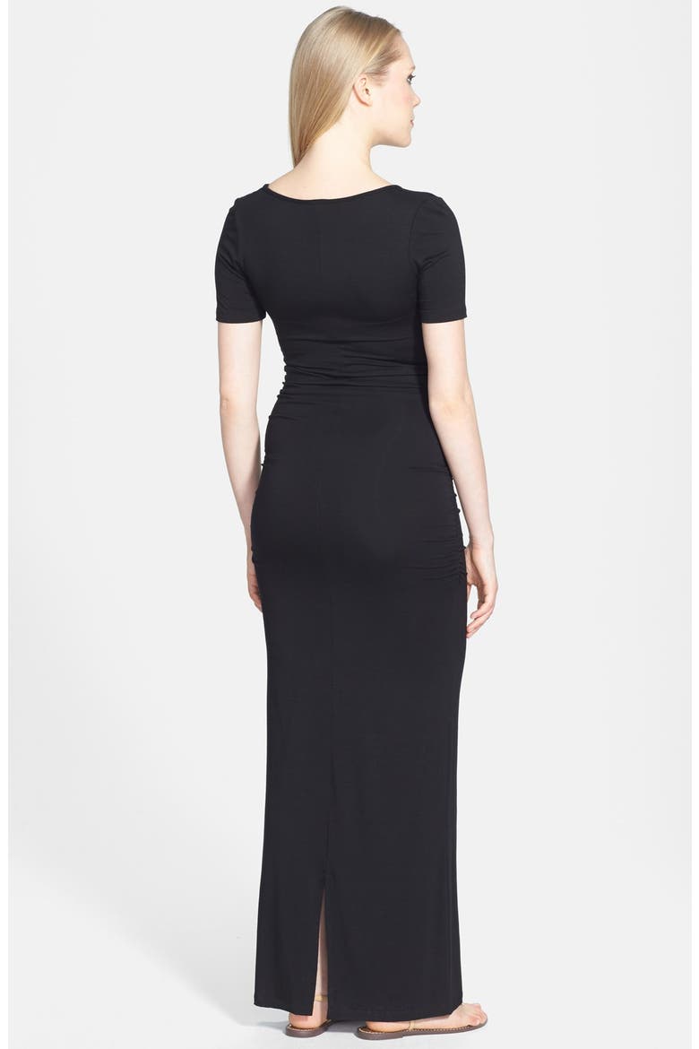 Heidi Maxi Maternity Dress, Alternate, color, BLACK