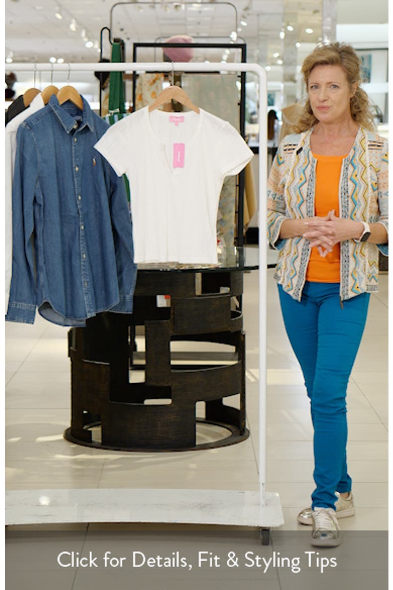 Semisheer Notch Neck Crop T-Shirt video