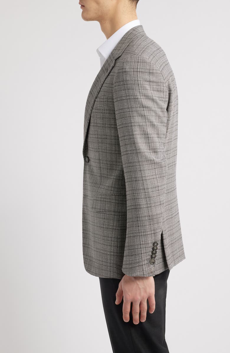 BOSS Jarrod Check Stretch Wool Sport Coat, Alternate, color, Silver