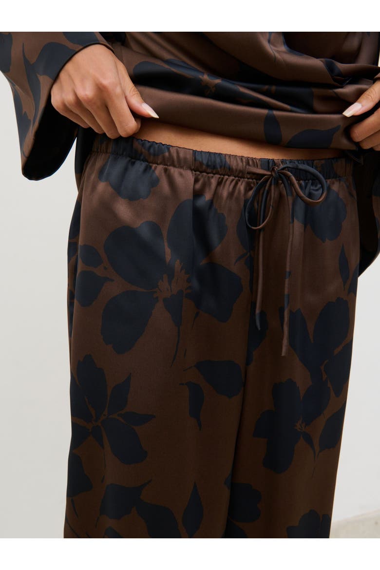 Bobbi Drawstring Wide Leg Trouser, Alternate, color, Brown