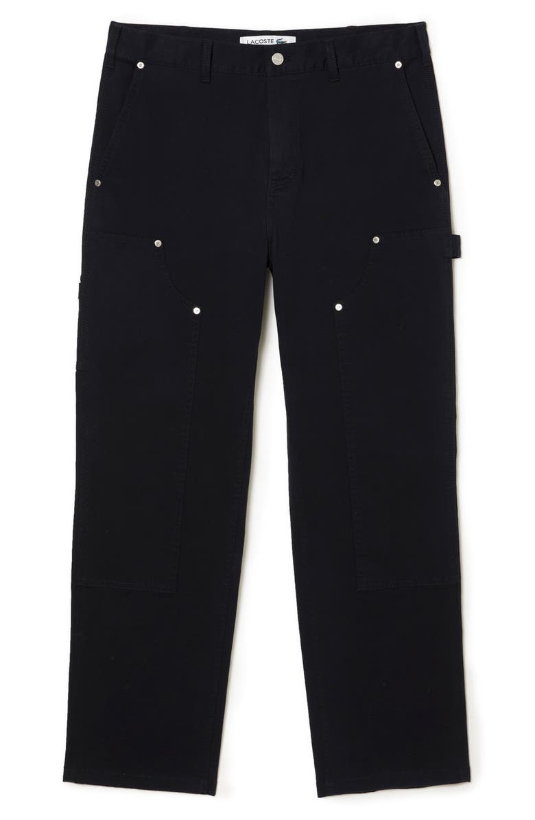 Lacoste Straight Fit Stretch Carpenter Pants, Main, color, 031 Noir
