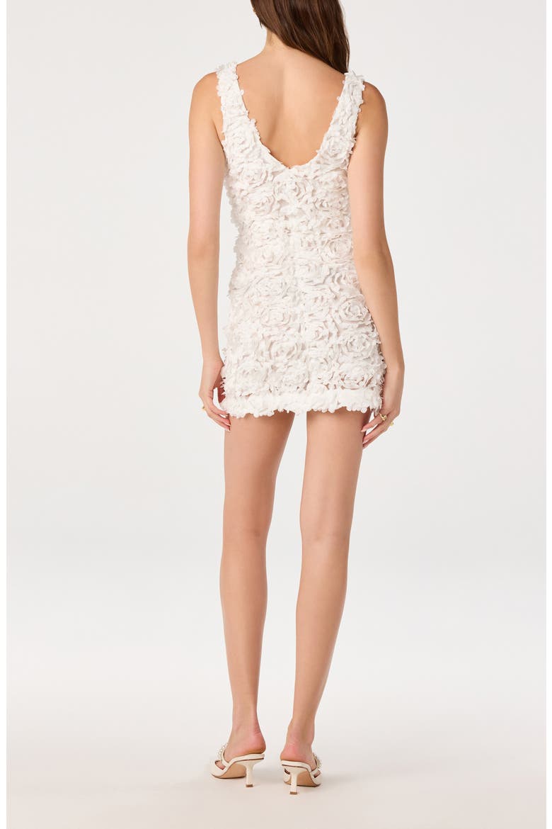 Magali 3D Floral Appliqué Dress, Alternate, color, WHITE
