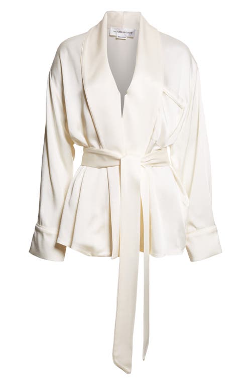 Victoria Beckham Pajama Wrap Top In White