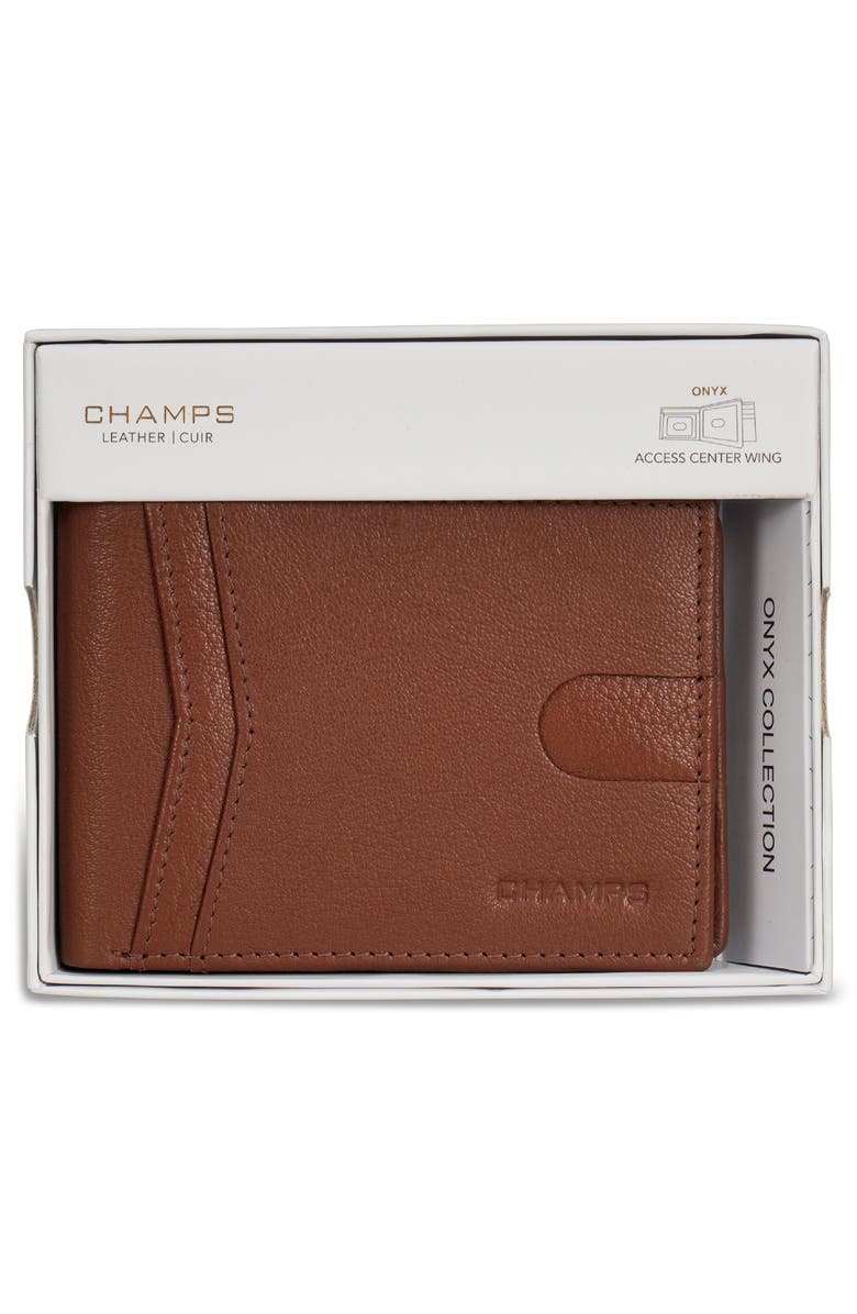 CHAMPS Onyx ID Flap Leather Bifold Wallet, Alternate, color, Brown