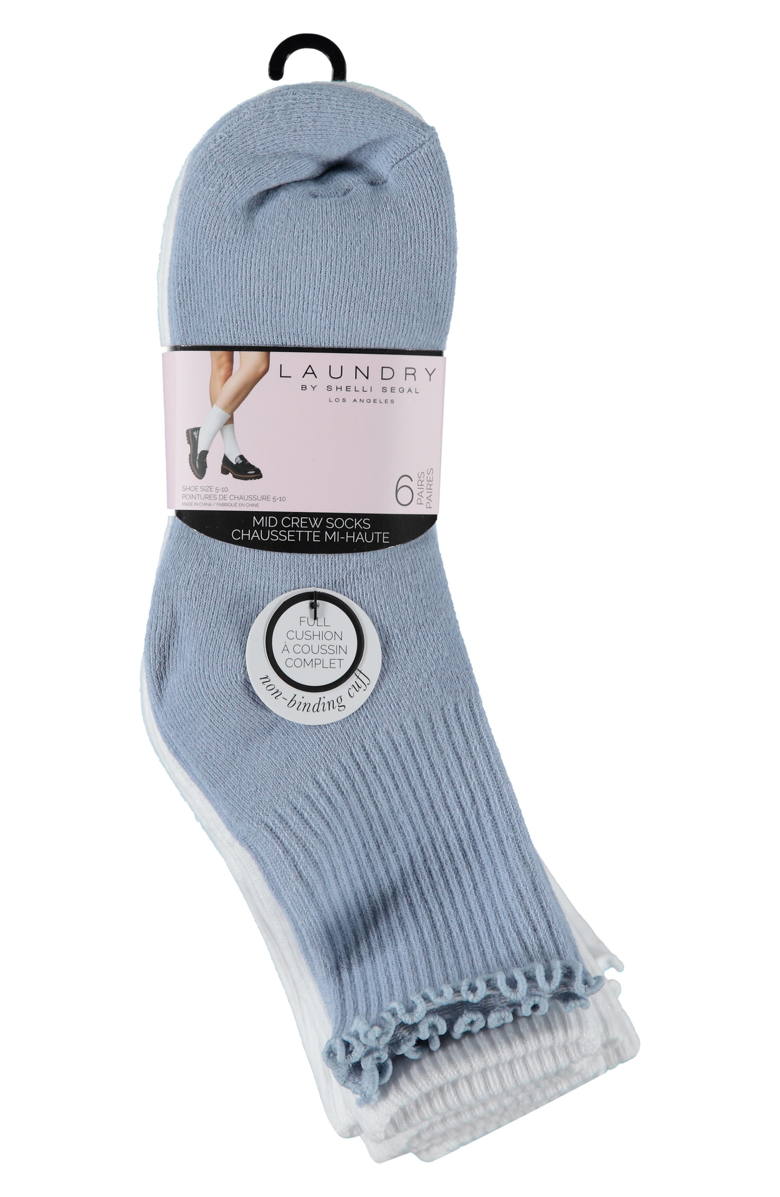 Laundry by Shelli Segal Assorted 6-Pack Cushioned Crew Socks