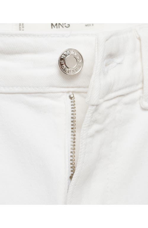 Shop Mango Sienna Waxed Crop Flare Jeans In White