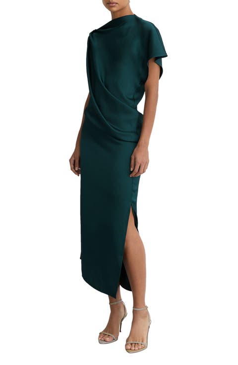 Kenzie Asymmetric Satin Dress