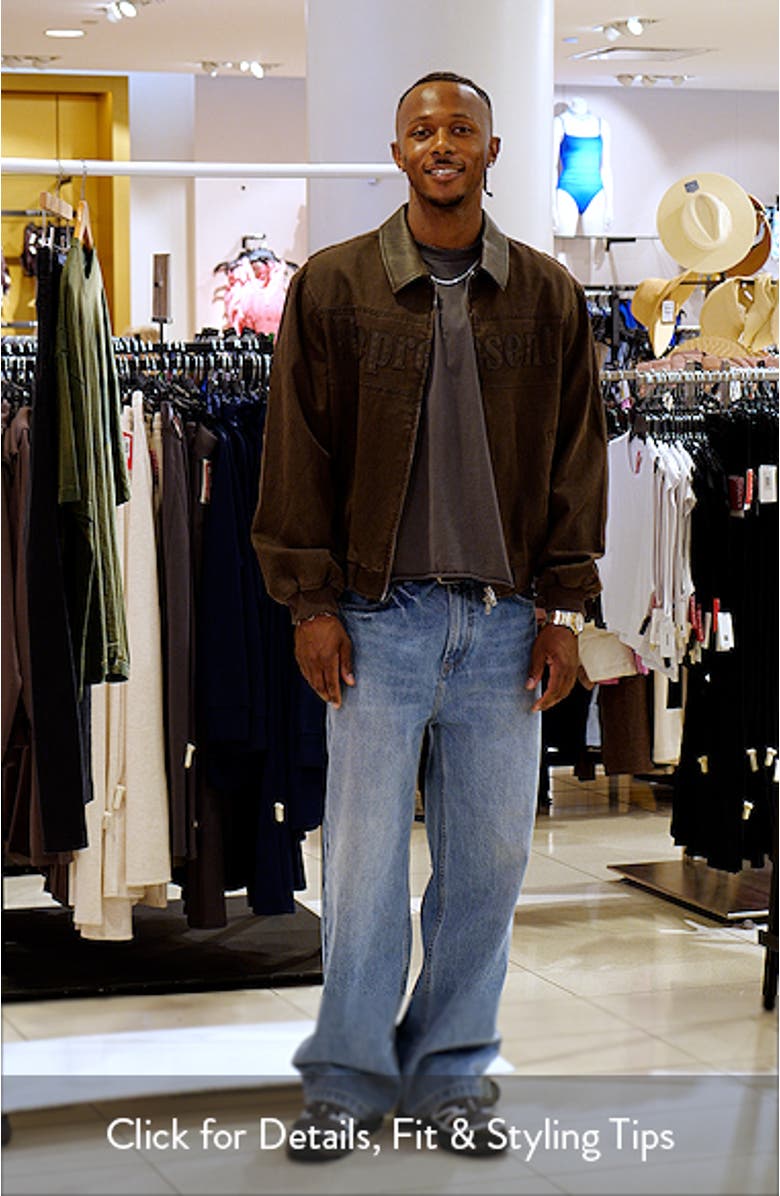 Roscoe Logo Detail Cotton Canvas Bomber Jacket, sales video thumbnail