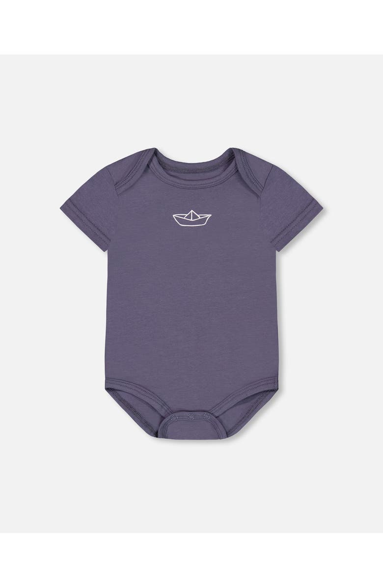 Deux par Deux Baby Boy's Organic Cotton Bodysuit Navy Blue, Main, color, Navy Blue