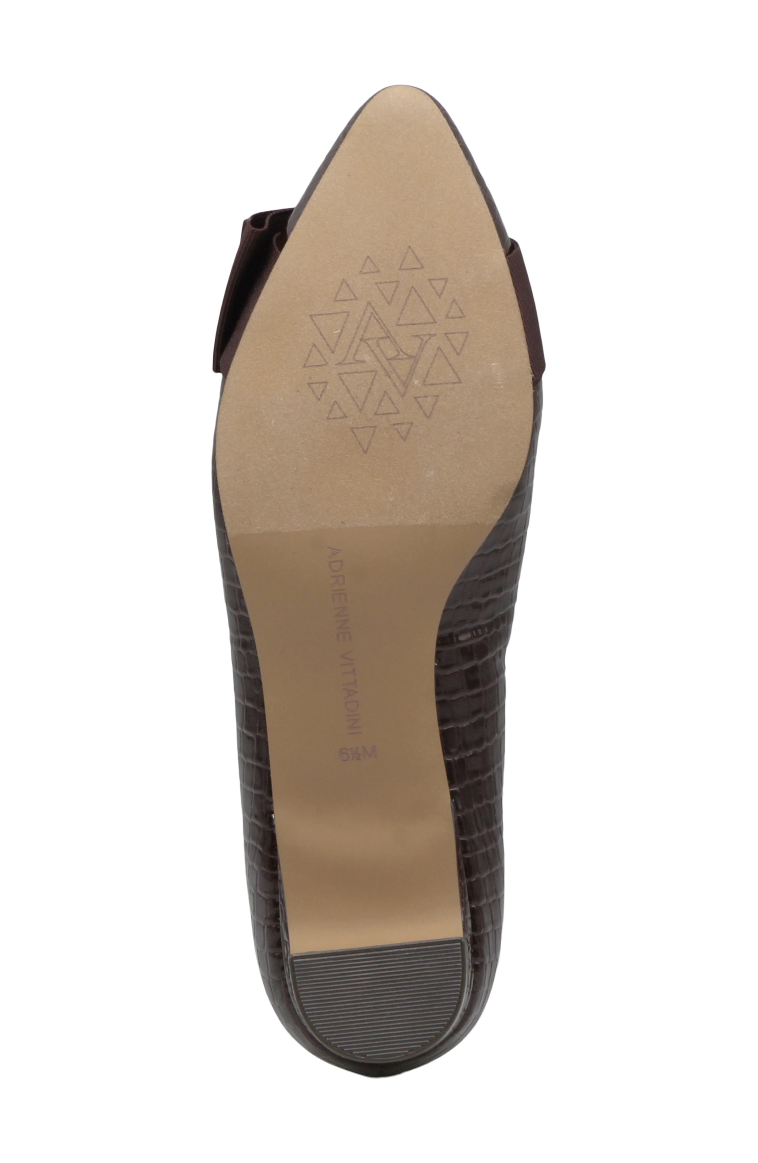 Penchant Croc Embossed Faux Leather Pump, Alternate, color, DK BRN CROC