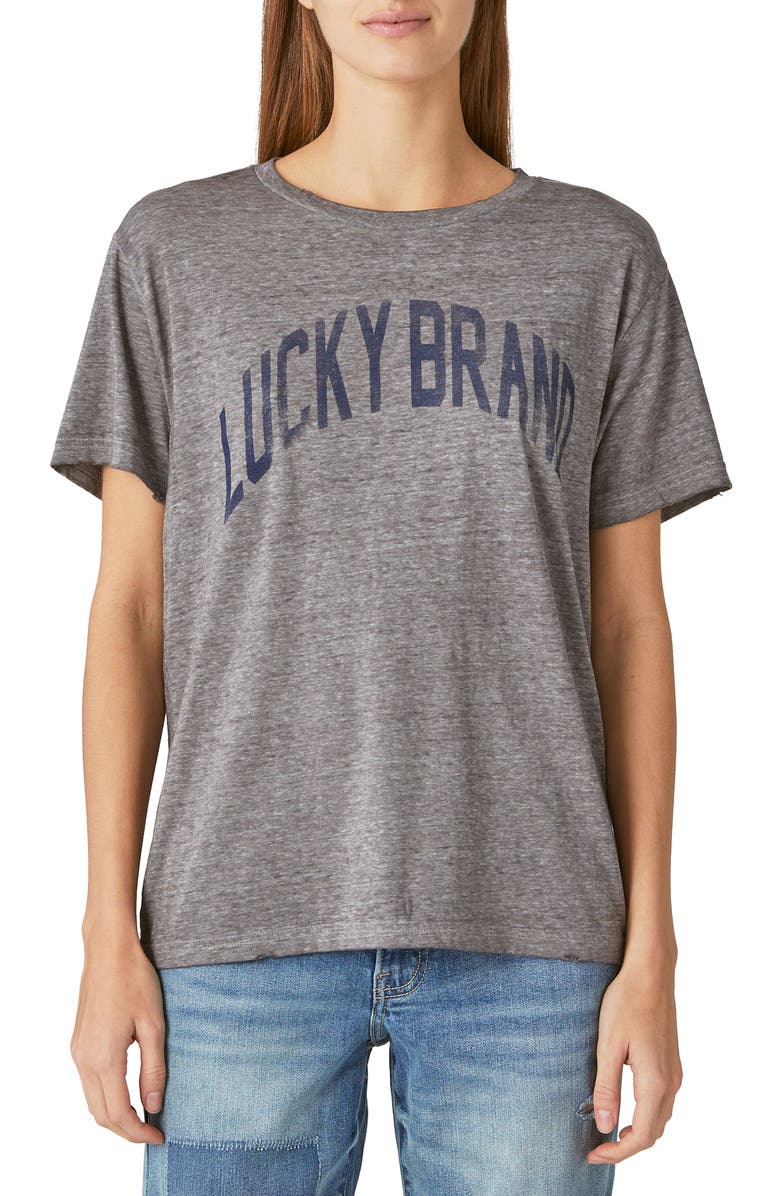 Lucky Brand Classic Logo Boyfriend Tee, Main, color,