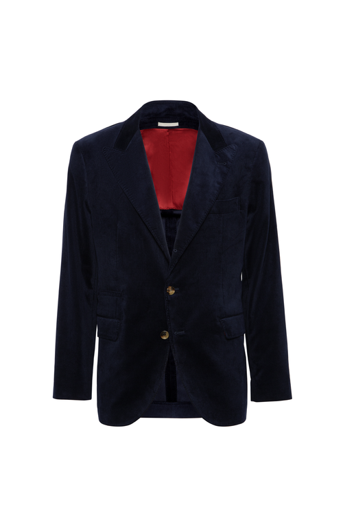 Brunello Cucinelli Velvet Two-button Blazer In Blue