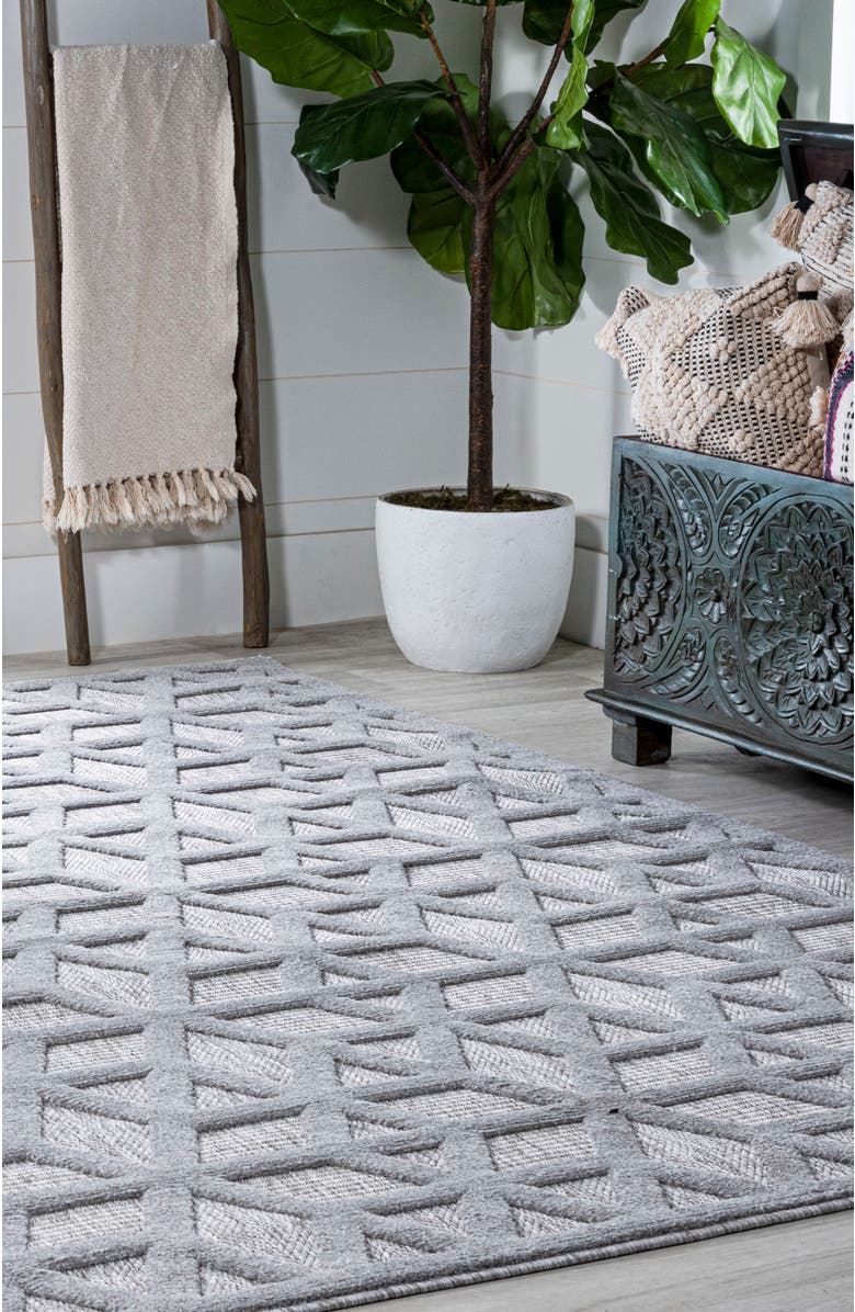 JONATHAN Y Talaia Neutral Geometric Indoor/Outdoor Area Rug, Alternate, color, Light Gray