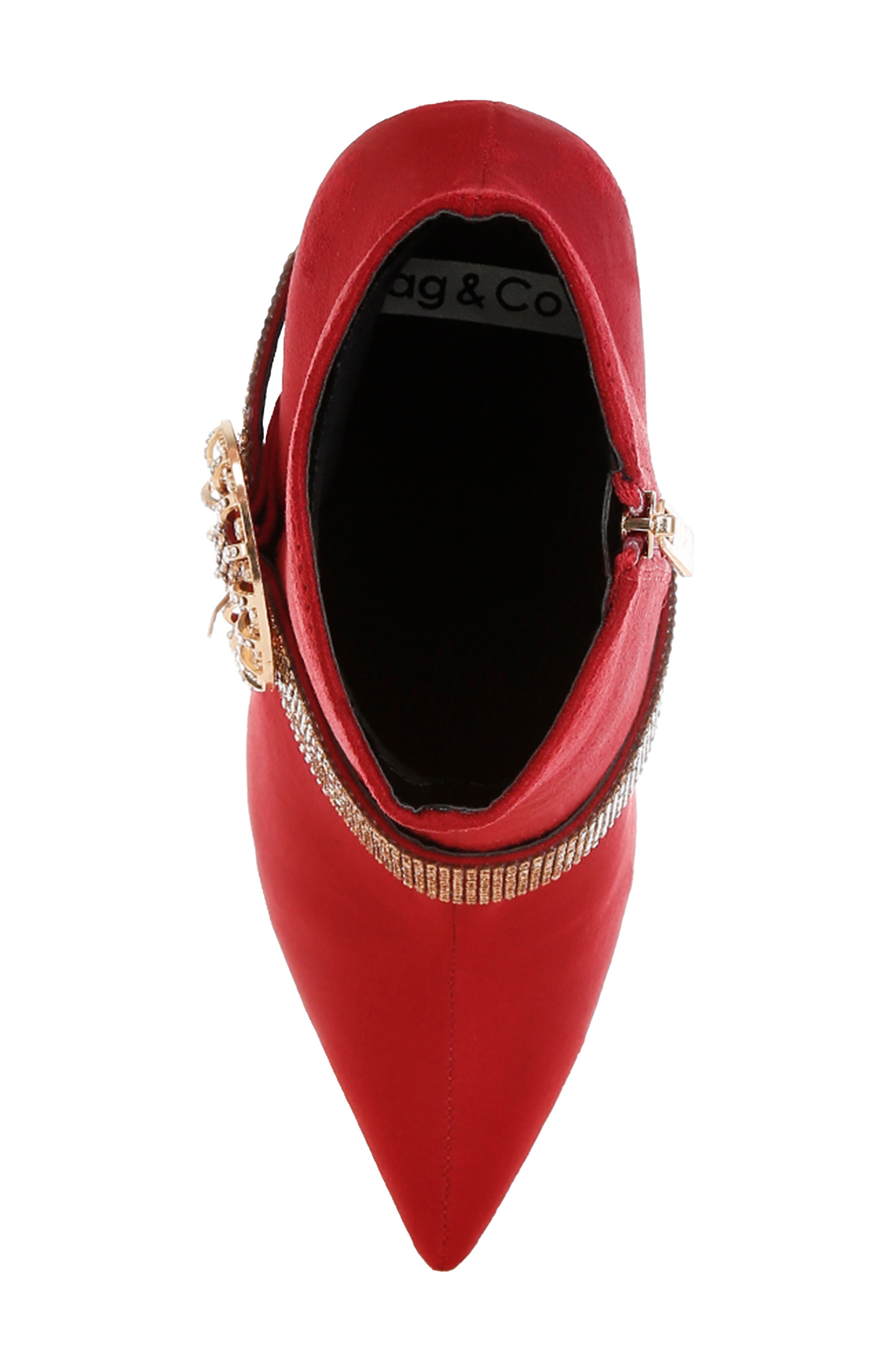 Asagao Water Repellent Bootie, Alternate, color, RED