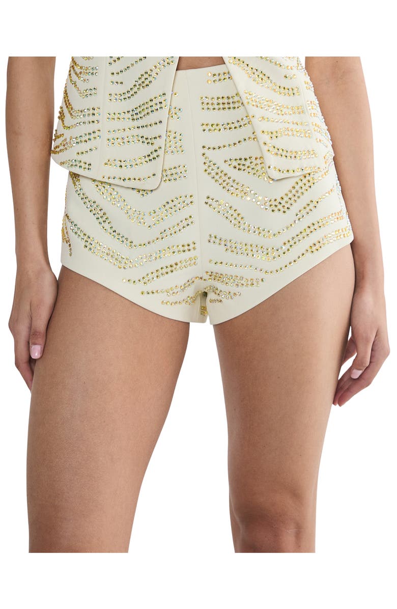 NASTY GAL Zebra Tailored Hotpants, Alternate, color, Cream