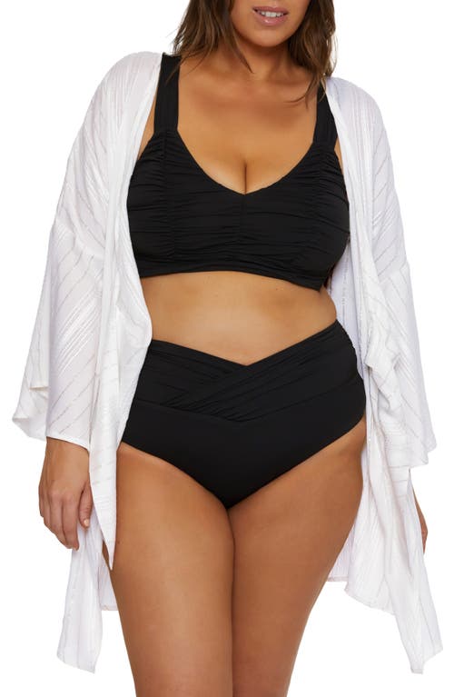 Becca Etc Plus Size Radiance Tie-front Tunic Cover-up In White