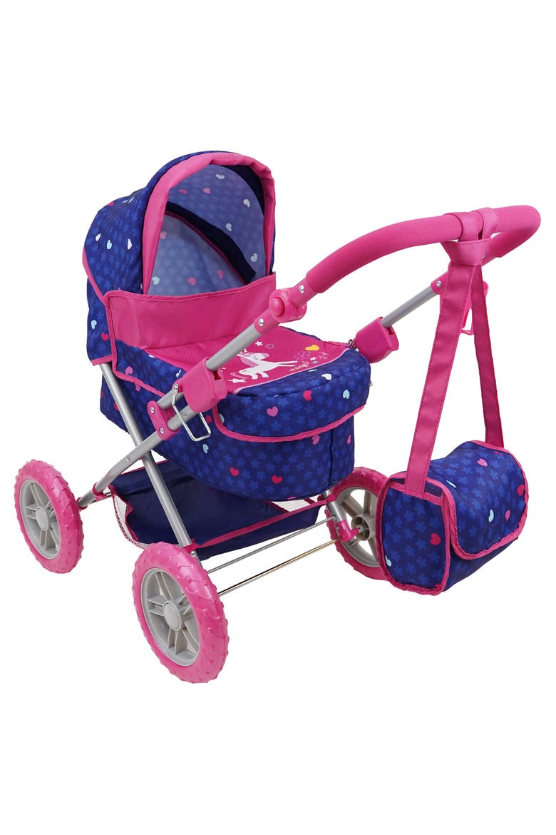 Unicorn Doll Pram in Blue & Pink, Alternate, color, Multicolored
