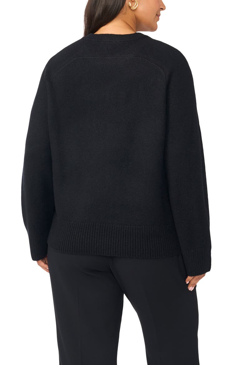 Saddle Shoulder Crewneck Sweater, Alternate, color, RICH BLACK