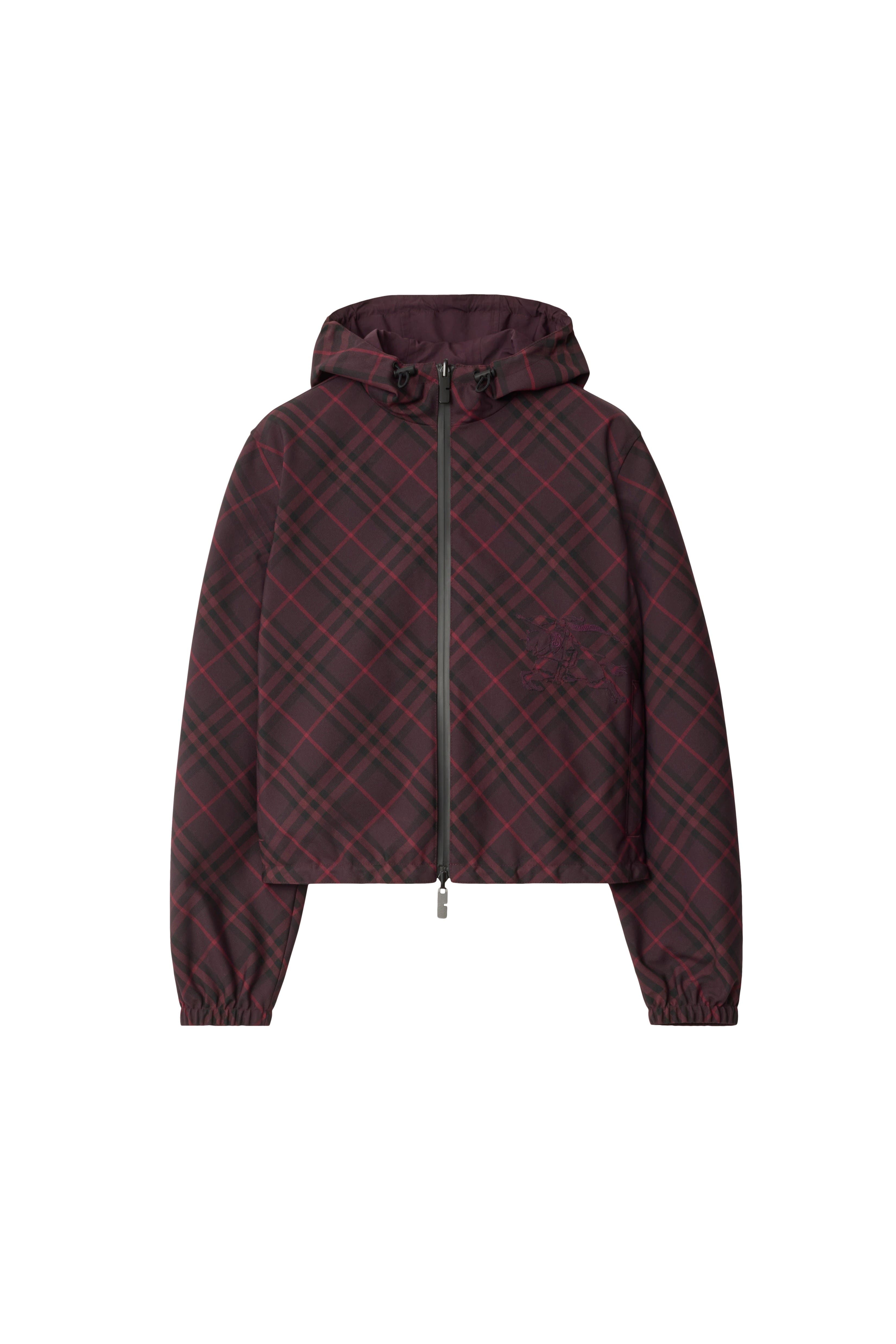 Cropped Reversible Check Hooded Jacket - image 2