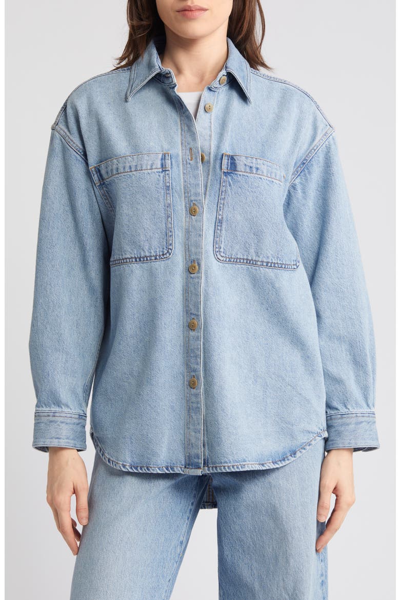 Oversize Denim Button-Up Shirt, Alternate, color, INVERMERE WASH