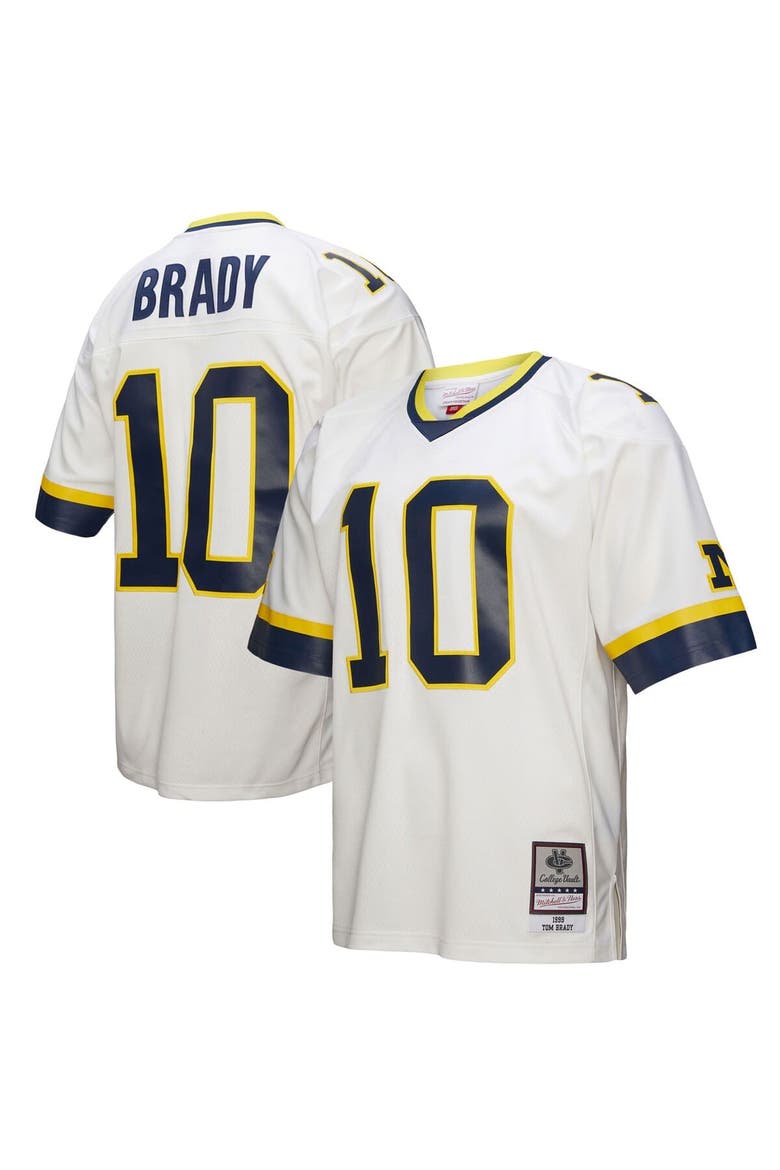 Men's Mitchell & Ness Tom Brady White Michigan Wolverines 1999 Legacy Jersey, Main, color, White