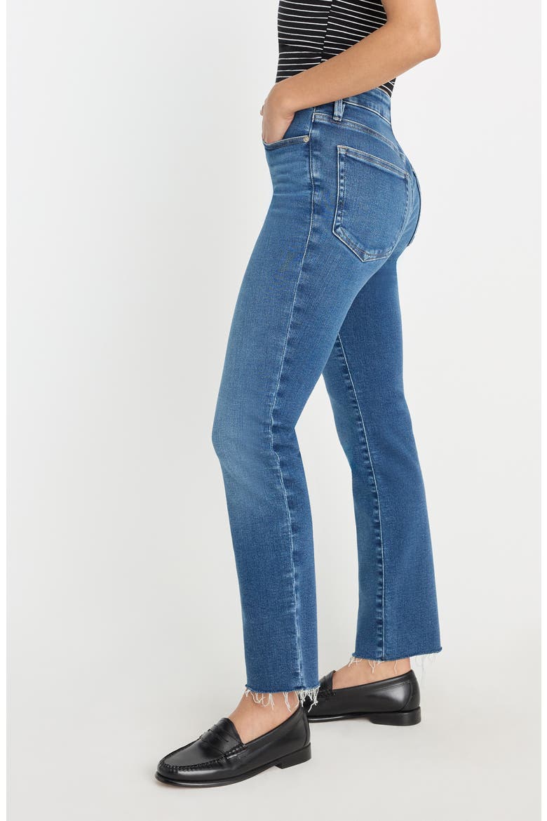 Soft-Tech Good Straight Raw Hem Ankle Straight Leg Jeans, Alternate, color, INDIGO818