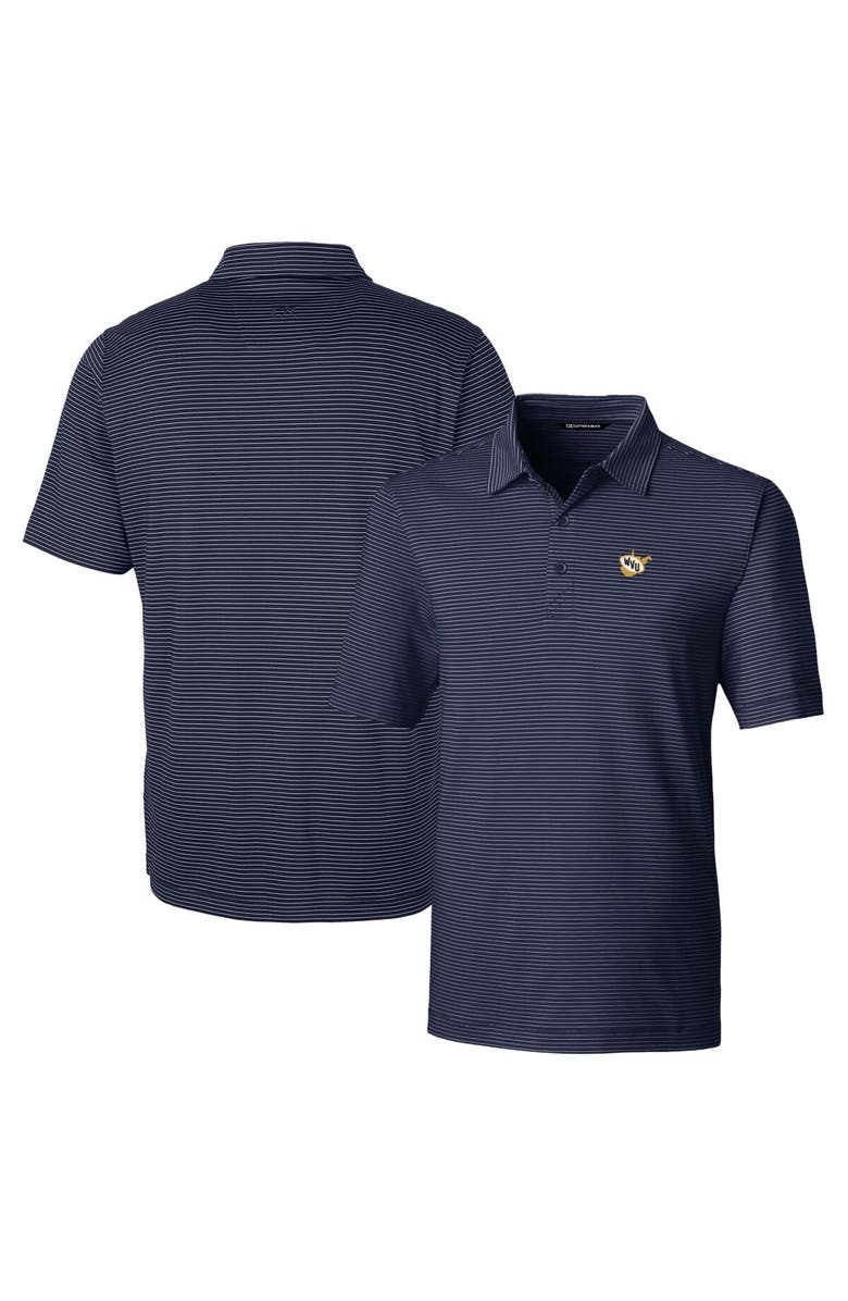 Cutter & Buck Men's Cutter & Buck Navy West Virginia Mountaineers Big & Tall Forge Pencil Stripe Stretch Polo, Alternate, color, 