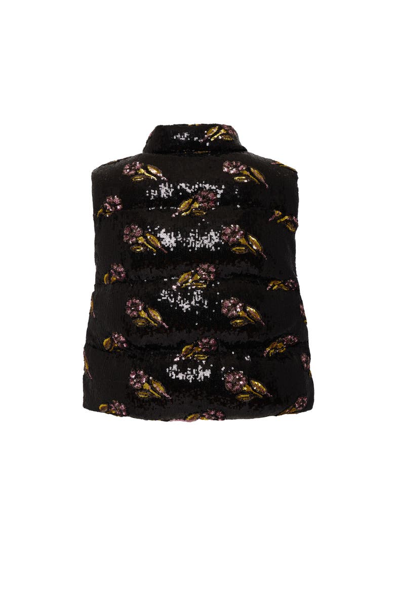 Bonbon Puffer Vest, Alternate, color, Mayfair Paillettes Black