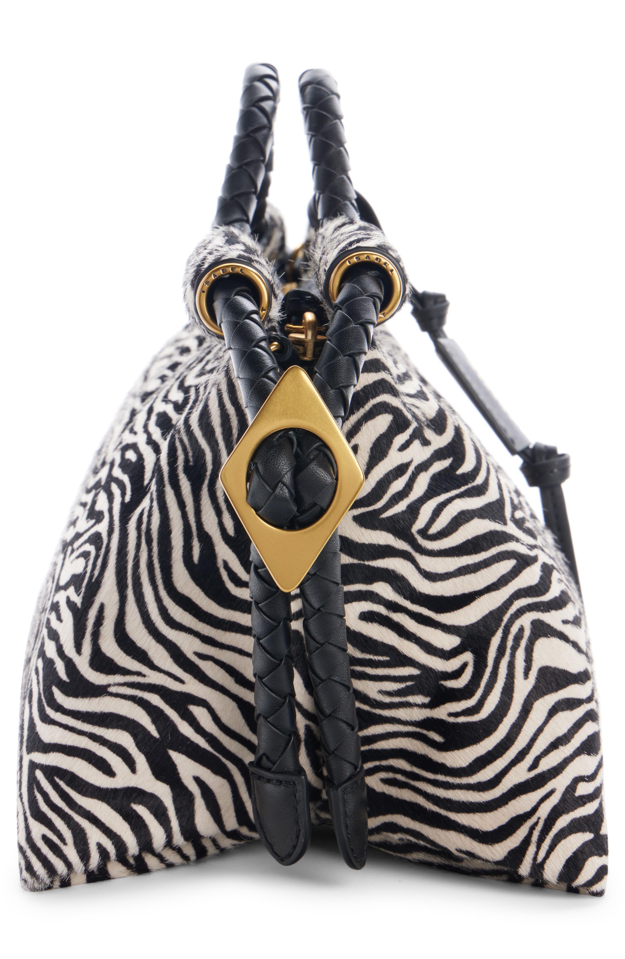 Pipa Zebra Print Leather Handbag, Alternate, color, ZEBRA 20ZA