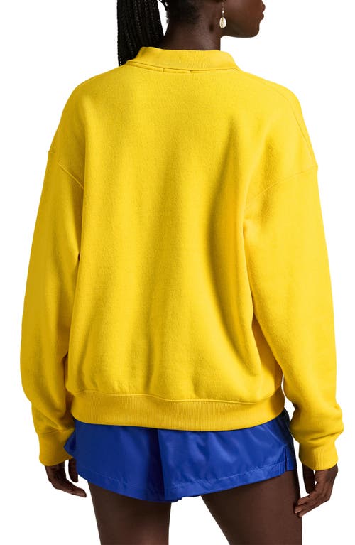 Shop Polo Ralph Lauren Arctic Fleece Polo Sweatshirt In Lemon Crush