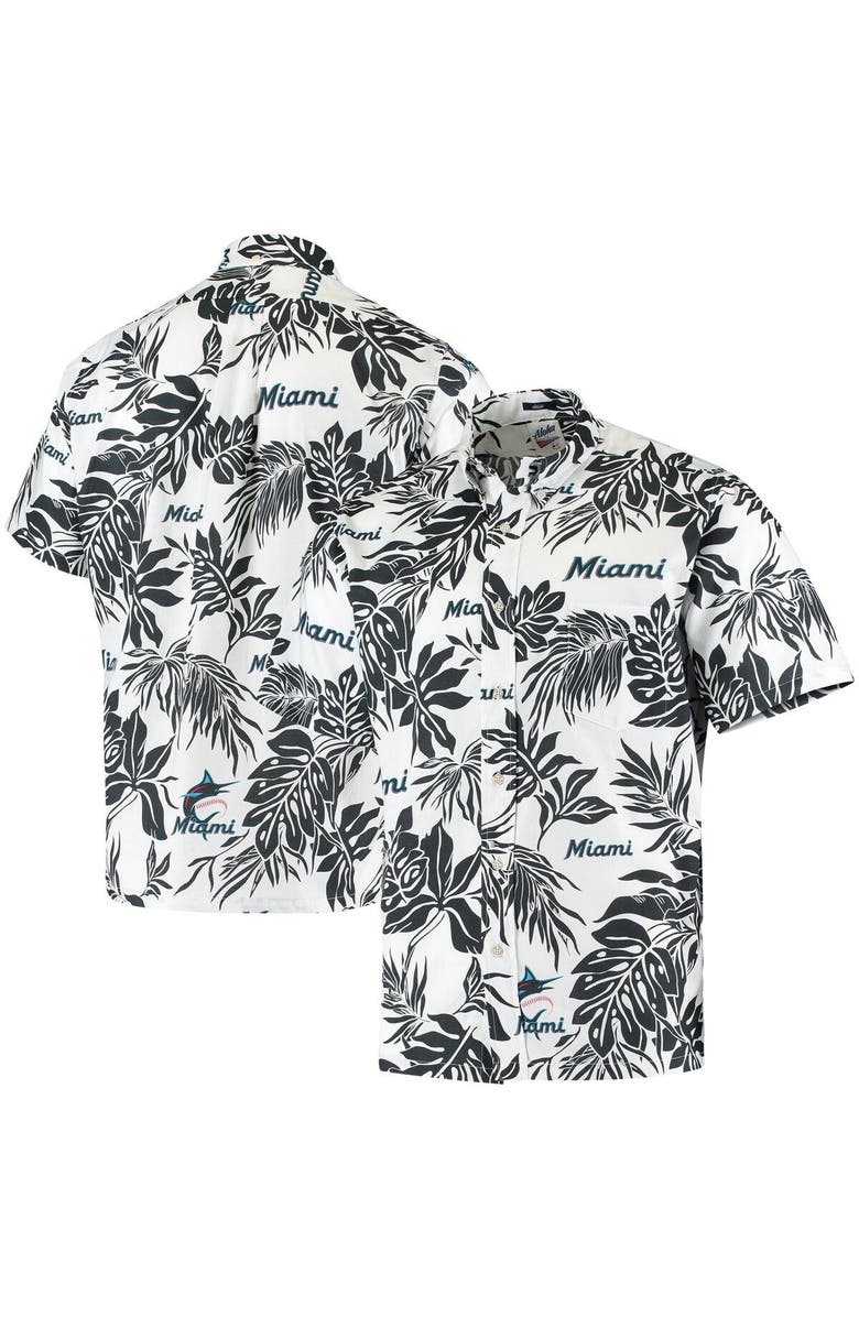 Reyn Spooner Men's Reyn Spooner White Miami Marlins Aloha Button-Down Shirt, Main, color, White