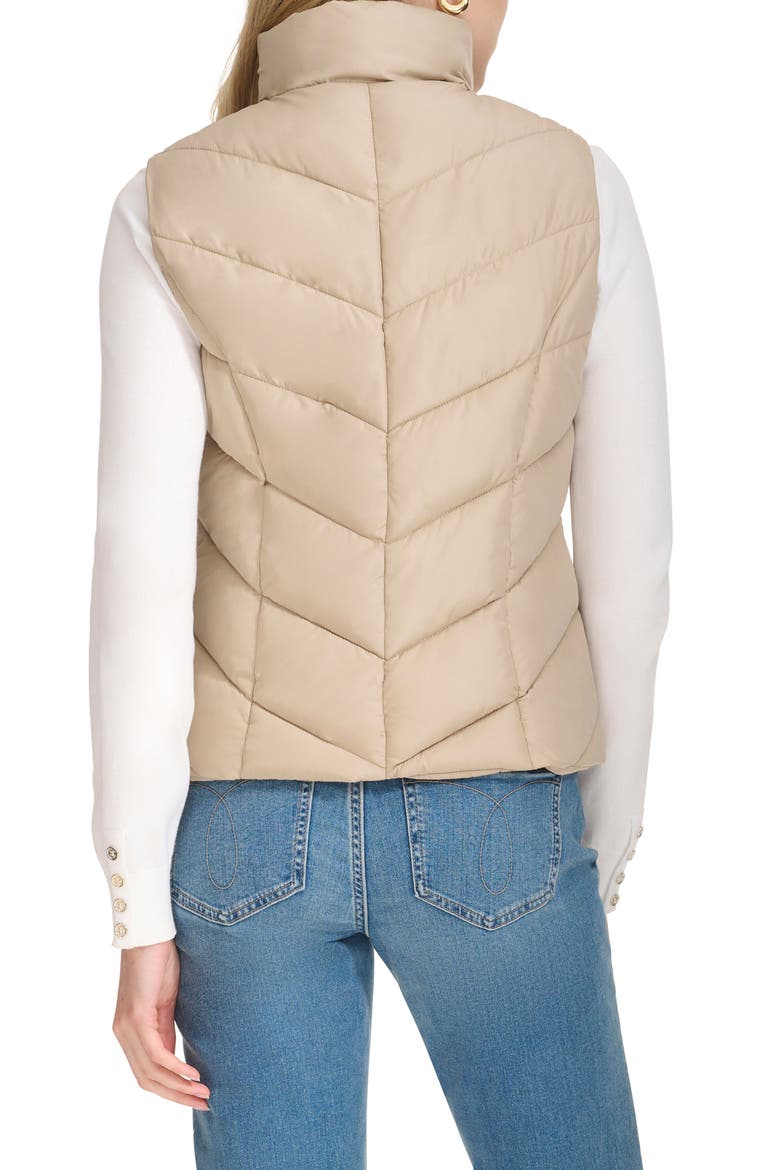Pongee Puffer Vest, Alternate, color, DUNE