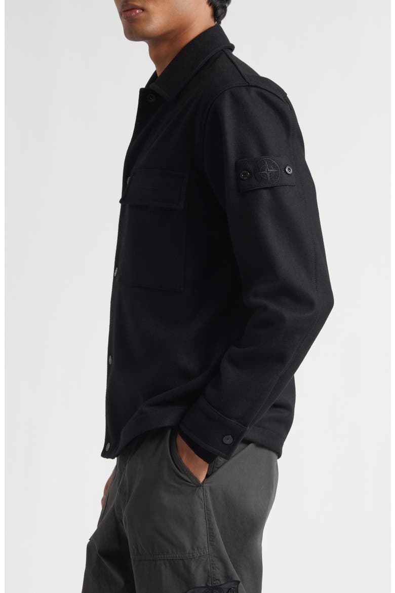 Ghost Virgin Wool Blend Overshirt, Alternate, color, V0029 BLACK