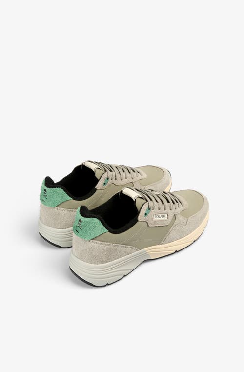 Scalpers Contrasting Suede Sneaker In Neutral