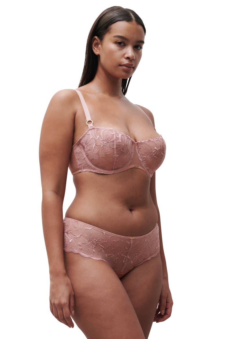 Fleurs Demi Bra, Alternate, color, AUTHENTIC PINK