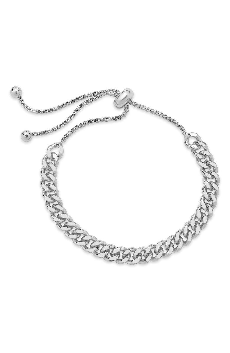 Sterling Forever Chain Link Bolo Bracelet, Main, color, 
