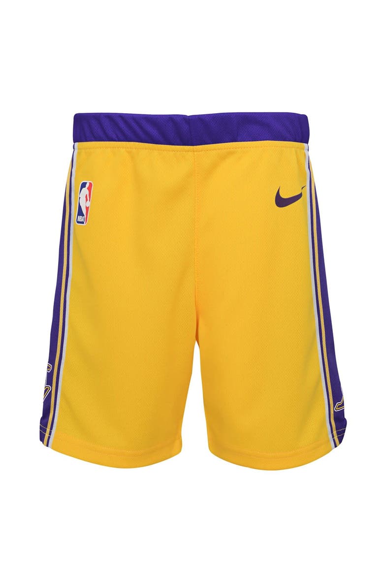 Preschool Nike Gold Los Angeles Lakers Icon Replica Shorts, Main, color, Gold
