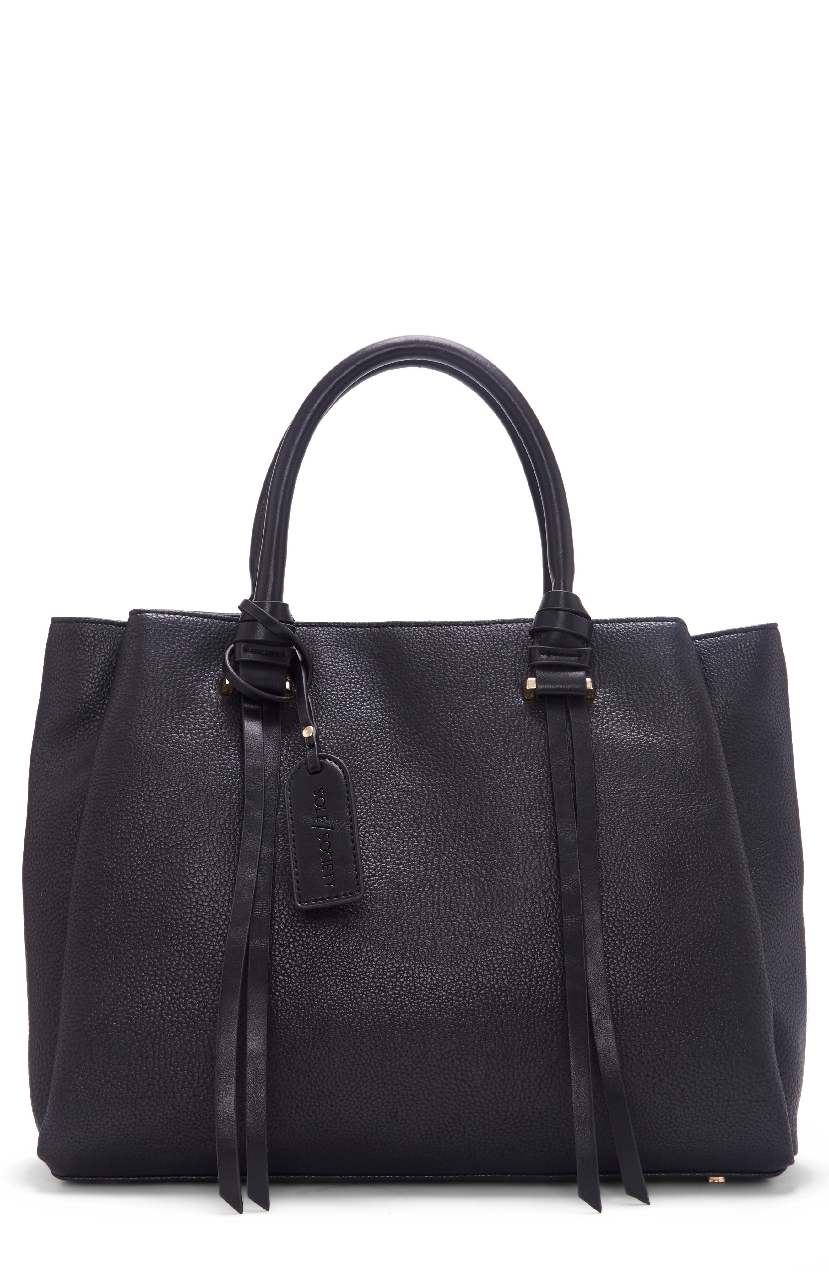 Sole Society Eban Faux Leather Satchel, Main, color, 