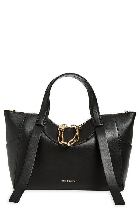 Small Snatch Leather Chain Zip Tote