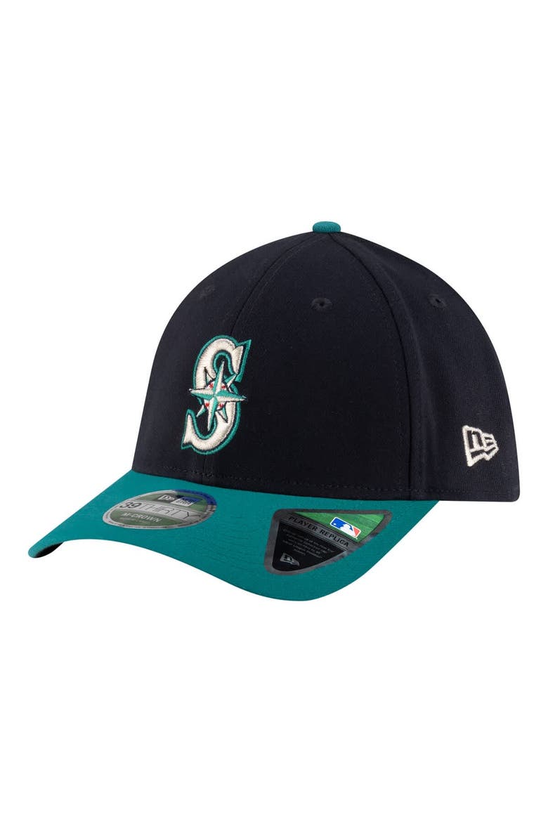 Men's New Era  Navy Seattle Mariners Alternate Player Replica 39THIRTY M-Crown Flex Hat, Main, color, Navy