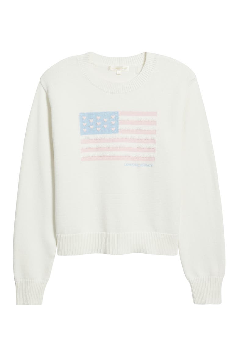 Ty Intarsia Flag Cotton Crewneck Sweater, Alternate, color, IVORY DREAMS