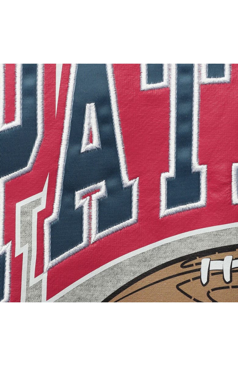 Mitchell & Ness Men's Mitchell & Ness Heathered Gray New England Patriots Big & Tall Allover Print Pullover Sweatshirt, Alternate, color, Heather Gray