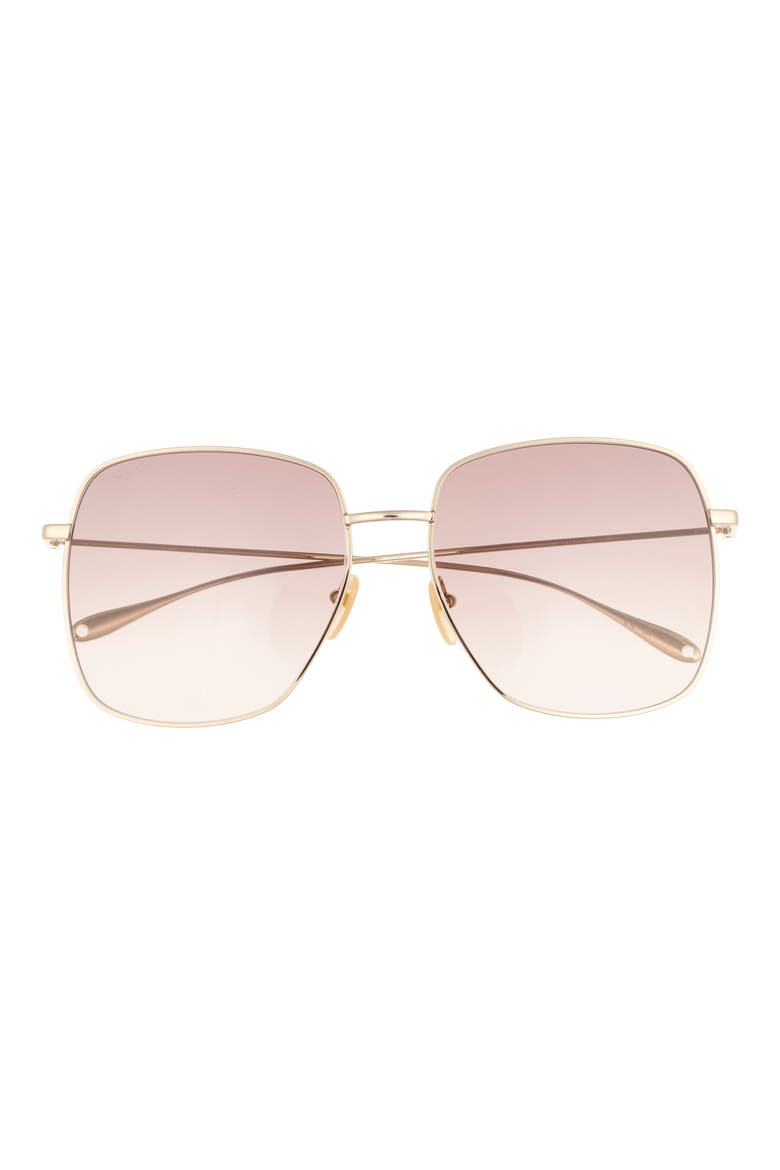 59mm Square Sunglasses, Main, color, GOLD GOLD BROWN