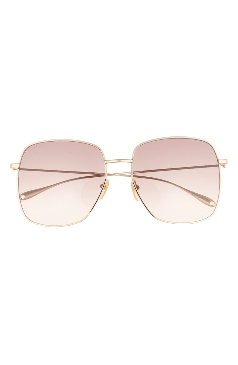 Gucci 59mm Square Sunglasses, Main, color, Gold Gold Brown