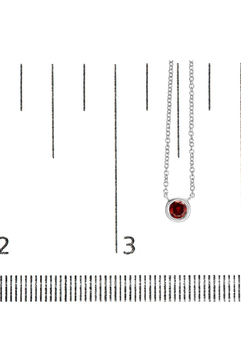14K White Gold 1/2 Cttw Red Lab Grown Diamond Bezel-Set Solitaire Pendant Necklace, Alternate, color, White