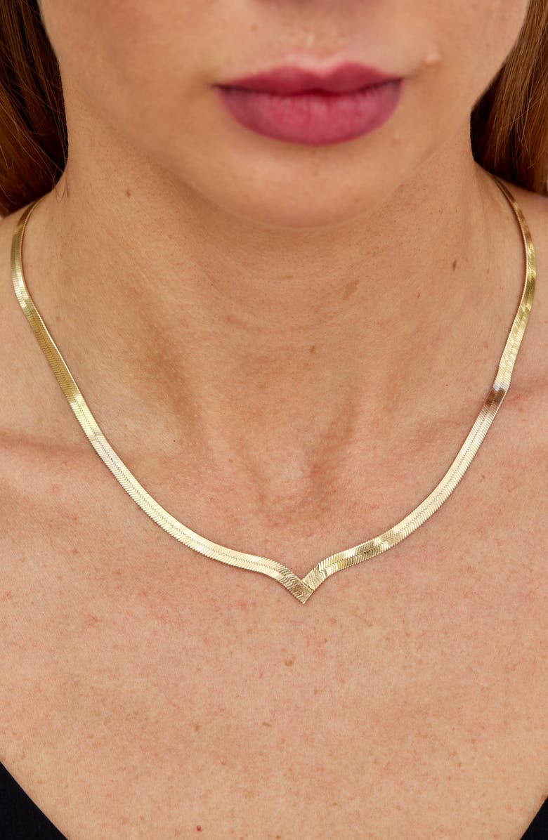 SAVVY CIE JEWELS Italian Reversible Snake Chain Necklace, Alternate, color, Gold